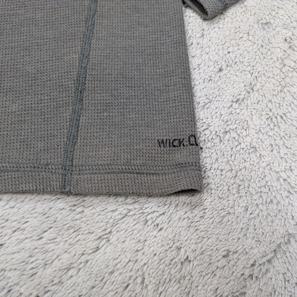 Mountain Hardwear Shirt Men's S Gray Trekkin Thermal Henley Wick. Q Hiking - Picture 10 of 10